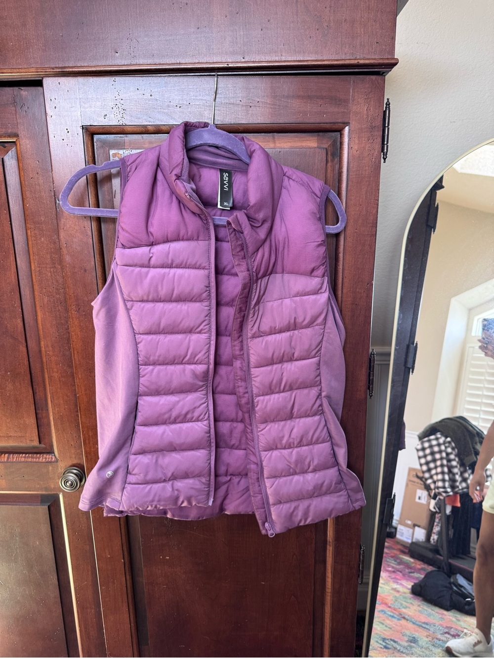 Savvi, Women's Quilted Athletic Purple Vest XL